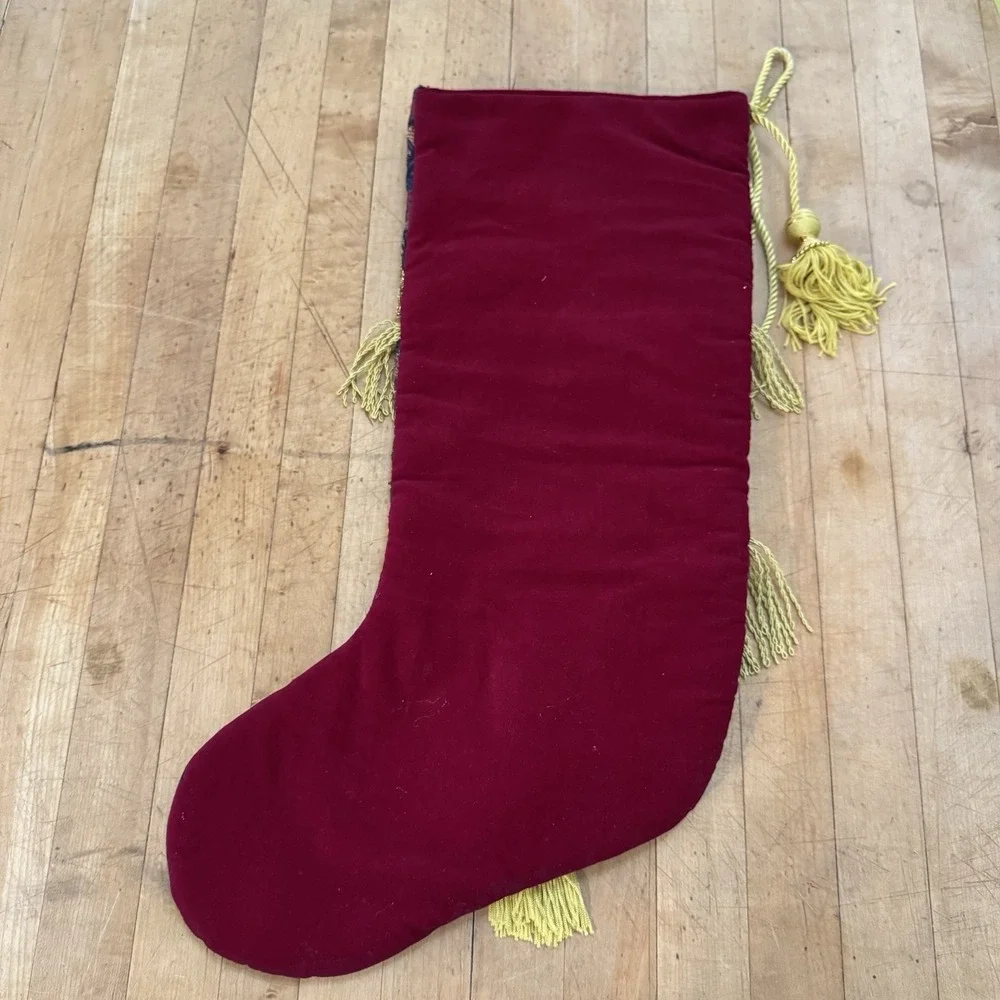 Victorian Style Christmas Stocking Patchwork & Fringe 20